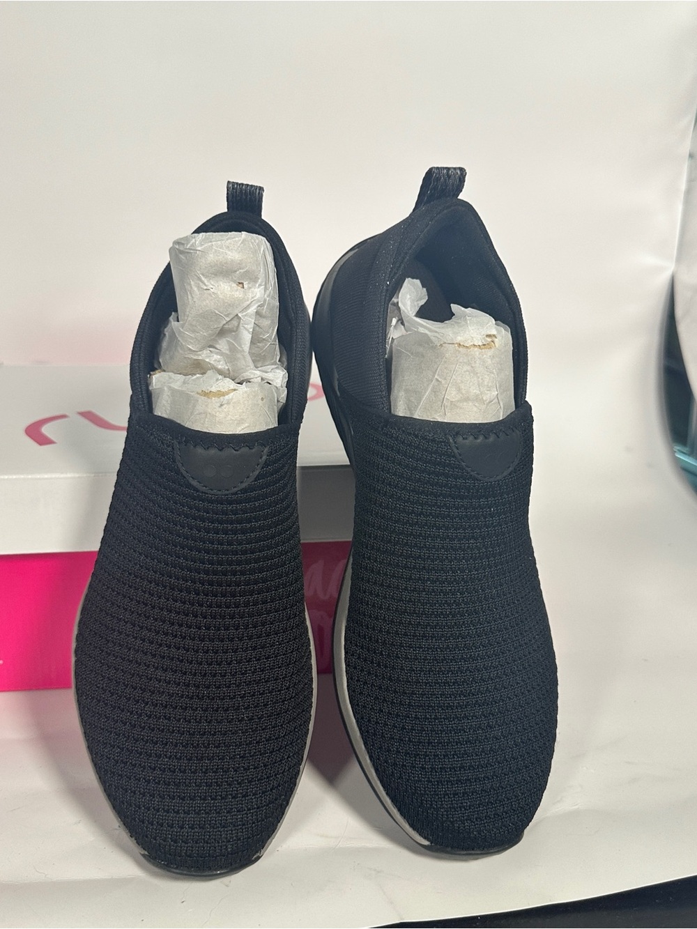 New in Box 9.5 Ryka Black Knit Slip-On Sneakers - Picture 2 of 4